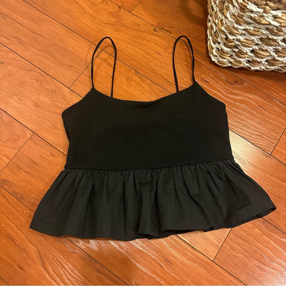 NWT Forever 21 black peplum top size L